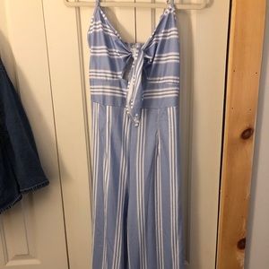 Blue and white jumpsuit